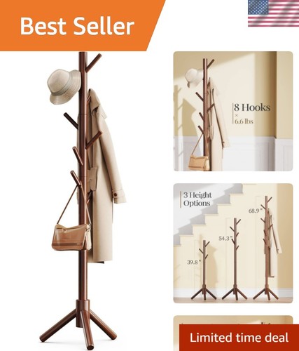 Sturdy wooden coat tree - coat,