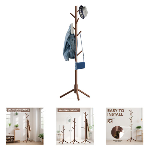 Wooden tree coat rack stand - coat,
